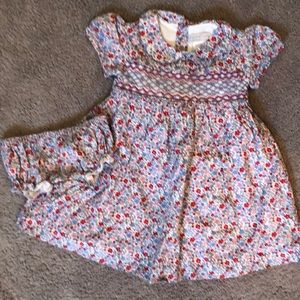 Smocked Peter Pan collar dress